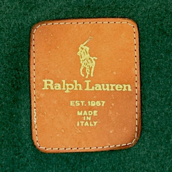 Ralph Lauren Dark Green Drawstring Closure Leather Tassel‎ Detail Pouch Bag - Picture 3 of 5